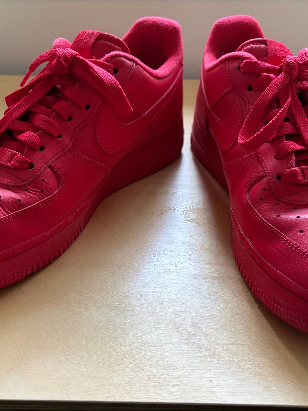 Nike All-Red Leather Low-Top Sneakers